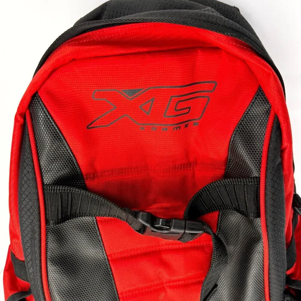 Vtg X Games Backpack Red Black XG Skateboard Skate Bookbag Shoulder Straps 2002